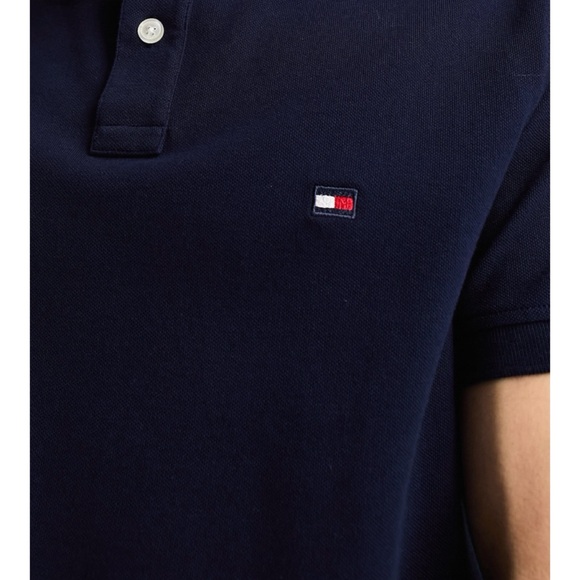 TOMMY HILFIGER • Navy Blue Classic Short Sleeve Polo Shirt - Picture 15 of 16